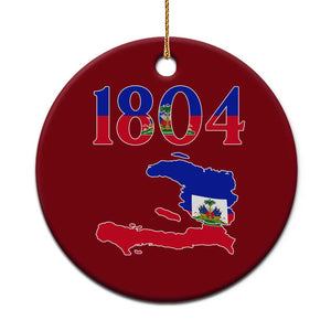 1804 Haiti Map and Flag Ceramic Ornament Haitian Heritage Pride Graphic TS02 1pc Red Print Your Wear