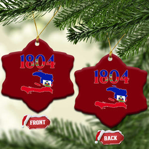 1804 Haiti Map and Flag Ceramic Ornament Haitian Heritage Pride Graphic TS02 Print Your Wear