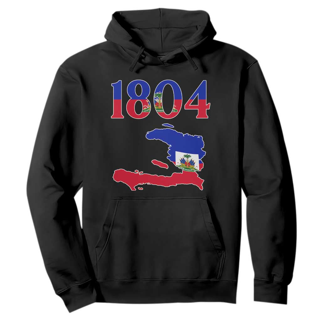 1804 Haiti Map and Flag Hoodie Haitian Heritage Pride Graphic TS02 Black Print Your Wear