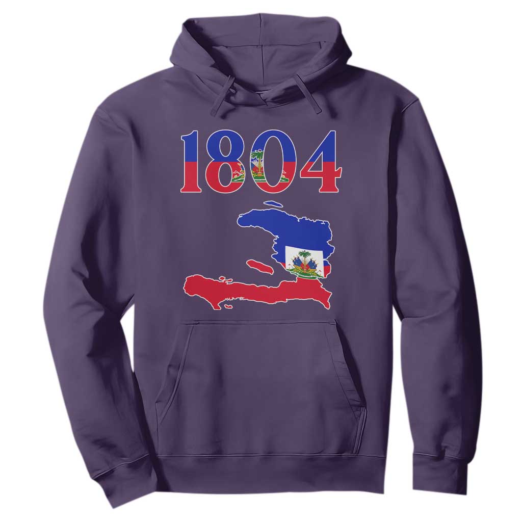 1804 Haiti Map and Flag Hoodie Haitian Heritage Pride Graphic TS02 Purple Print Your Wear