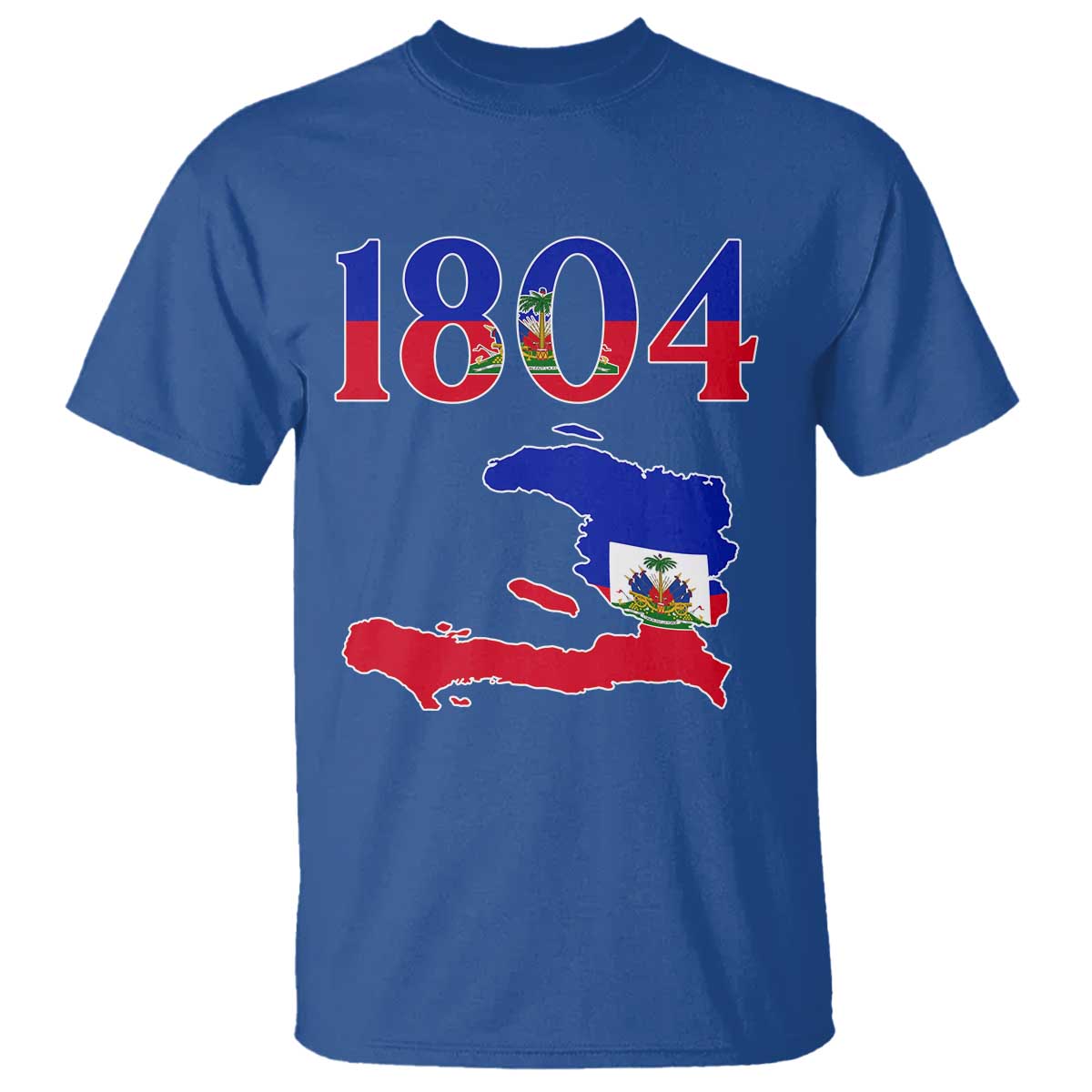1804 Haiti Map and Flag T Shirt Haitian Heritage Pride Graphic TS02 Royal Blue Print Your Wear