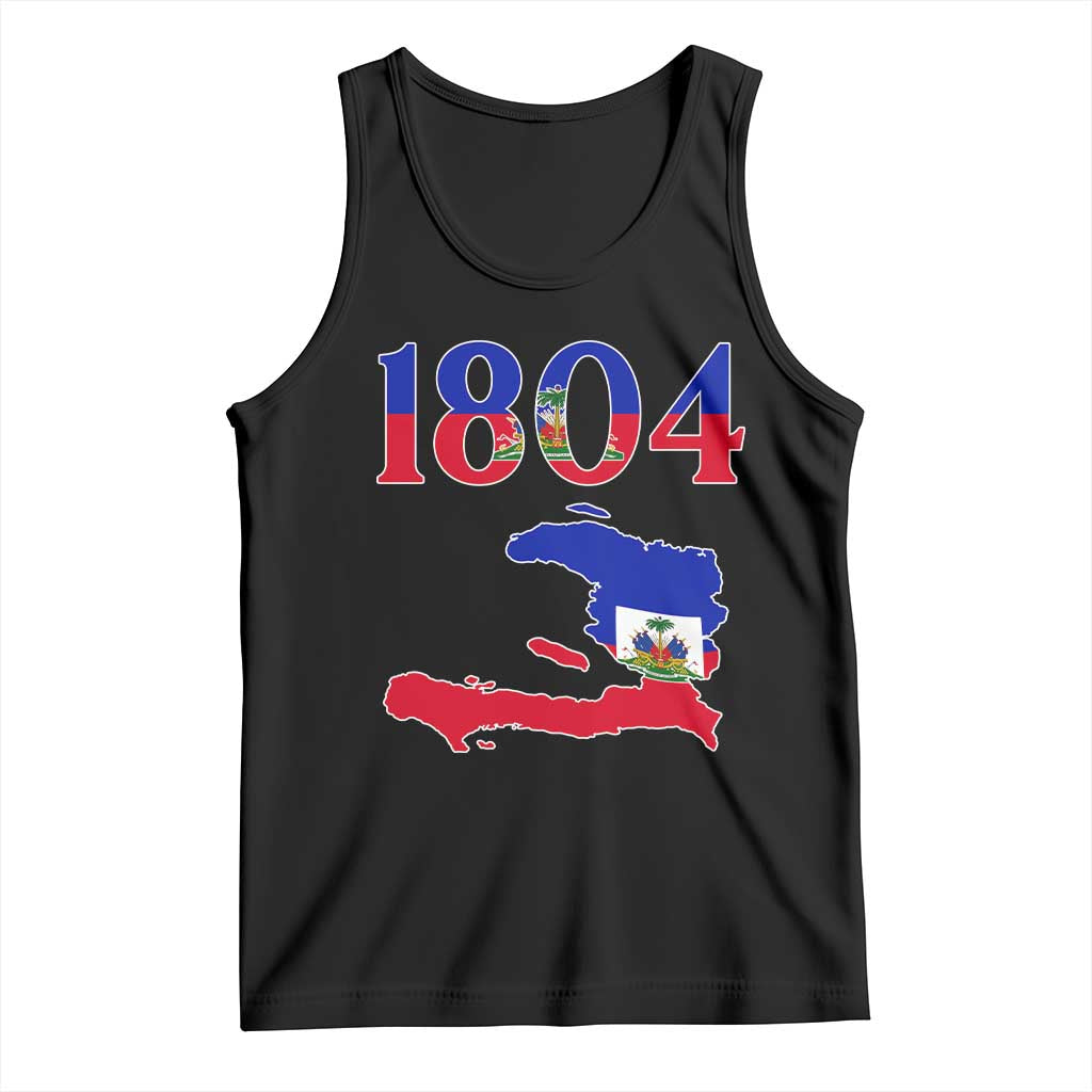 1804 Haiti Map and Flag Tank Top Haitian Heritage Pride Graphic TS02 Black Print Your Wear