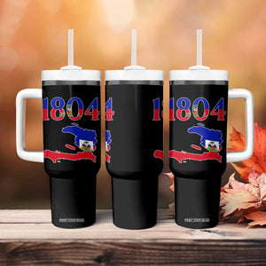 1804 Haiti Map and Flag Tumbler With Handle Haitian Heritage Pride Graphic TS02 Print Your Wear