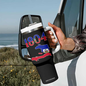 1804 Haiti Map and Flag Tumbler With Handle Haitian Heritage Pride Graphic TS02 Print Your Wear