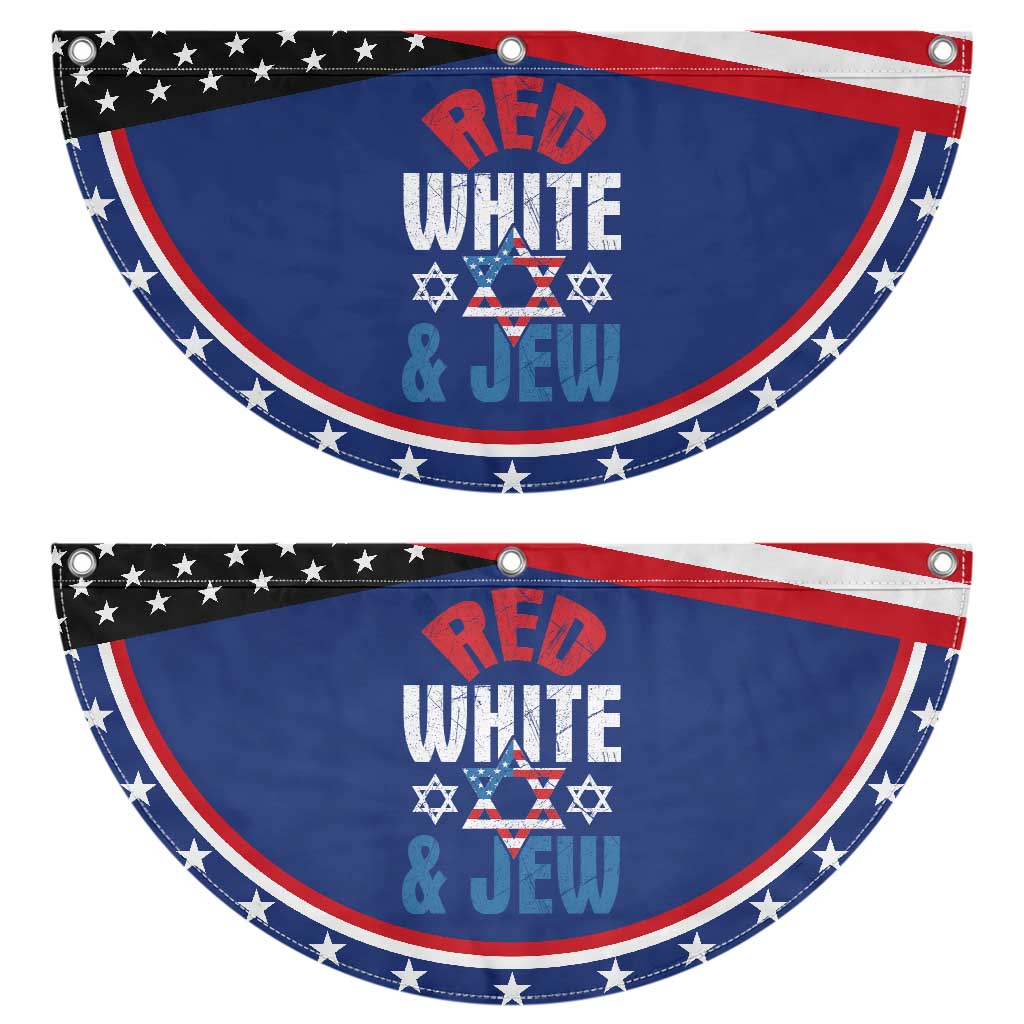 Red White and Jew Patriotic Fan Flag Funny Jewish 4th of July Star Of David TS02 2pcs pack Classic Navy Print Your Wear
