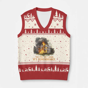 Juneteenth Ancestral Justice V-Neck Knit Sweater Vest This Fire Aint Arson It is Remembrance Black History TS02 Beige Red Print Your Wear