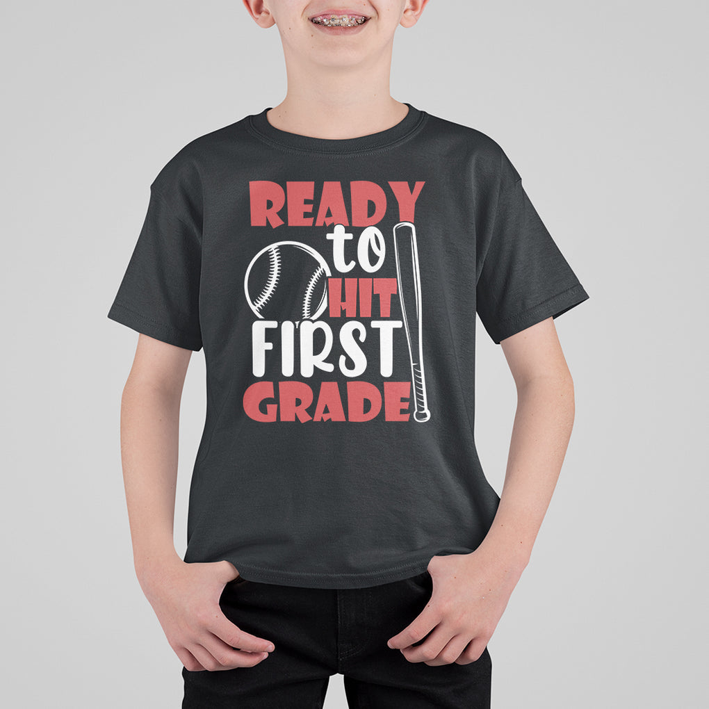 1st Grade T Shirt For Kid Ready To Hit First Grade Baseball Lovers TS02 Purple Printyourwear