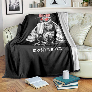 Mothma'am Pink Bow Cryptid Spooky Throw Blanket Funny Cute Coquette Mothman Legend Graphic TS02 Print Your Wear