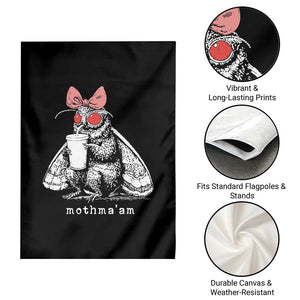 Mothma'am Pink Bow Cryptid Spooky Garden Flag Funny Cute Coquette Mothman Legend Graphic TS02 Print Your Wear