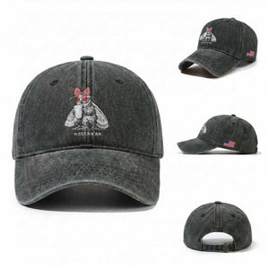 Mothma'am Pink Bow Cryptid Spooky Washed Cotton Baseball Cap Funny Cute Coquette Mothman Legend Graphic TS02 Washed Cap Universal Fit Dark Green Print Your Wear