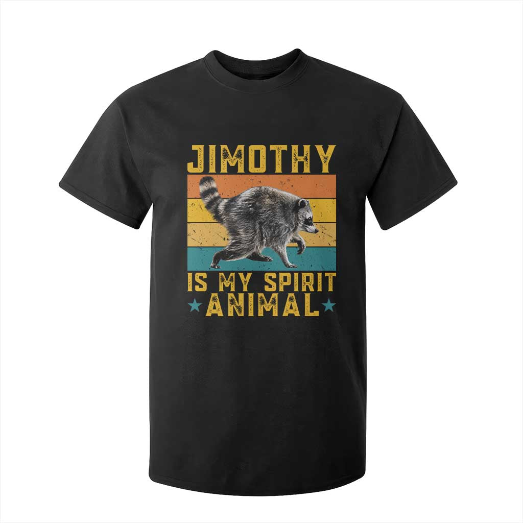 Jimothy Is My Spirit Animal Seattle Raccoon Lover T Shirt For Kid Retro Sunset Viral Ballard Trash Panda Graphic TS02 Black Print Your Wear