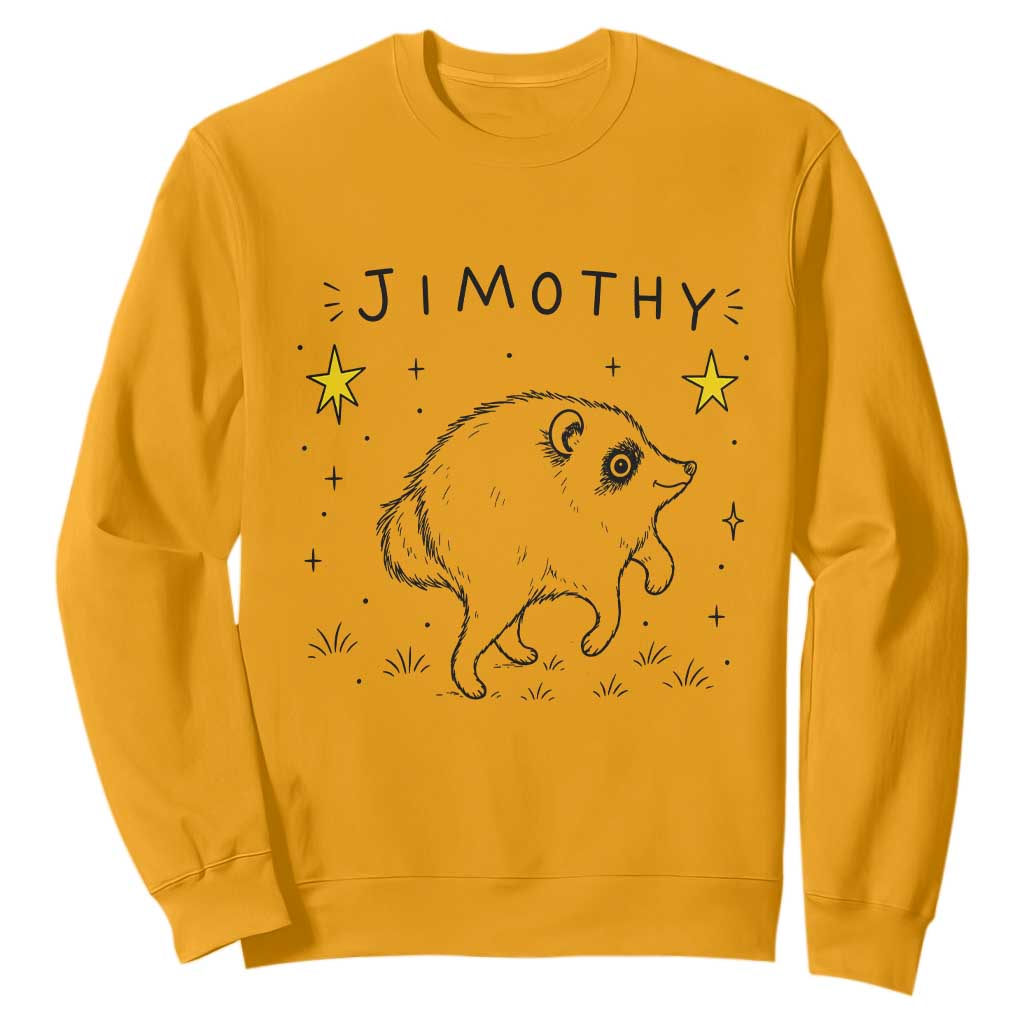 Cute Doodle Starry Jimothy the Raccoon Graphic Sweatshirt Viral Seattle Trash Panda TS02 Gold Print Your Wear