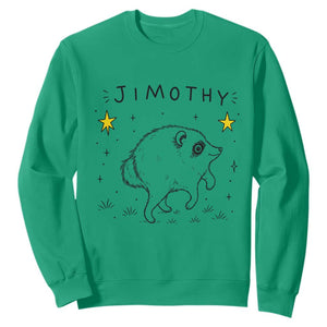 Cute Doodle Starry Jimothy the Raccoon Graphic Sweatshirt Viral Seattle Trash Panda TS02 Irish Green Print Your Wear