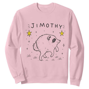 Cute Doodle Starry Jimothy the Raccoon Graphic Sweatshirt Viral Seattle Trash Panda TS02 Light Pink Print Your Wear
