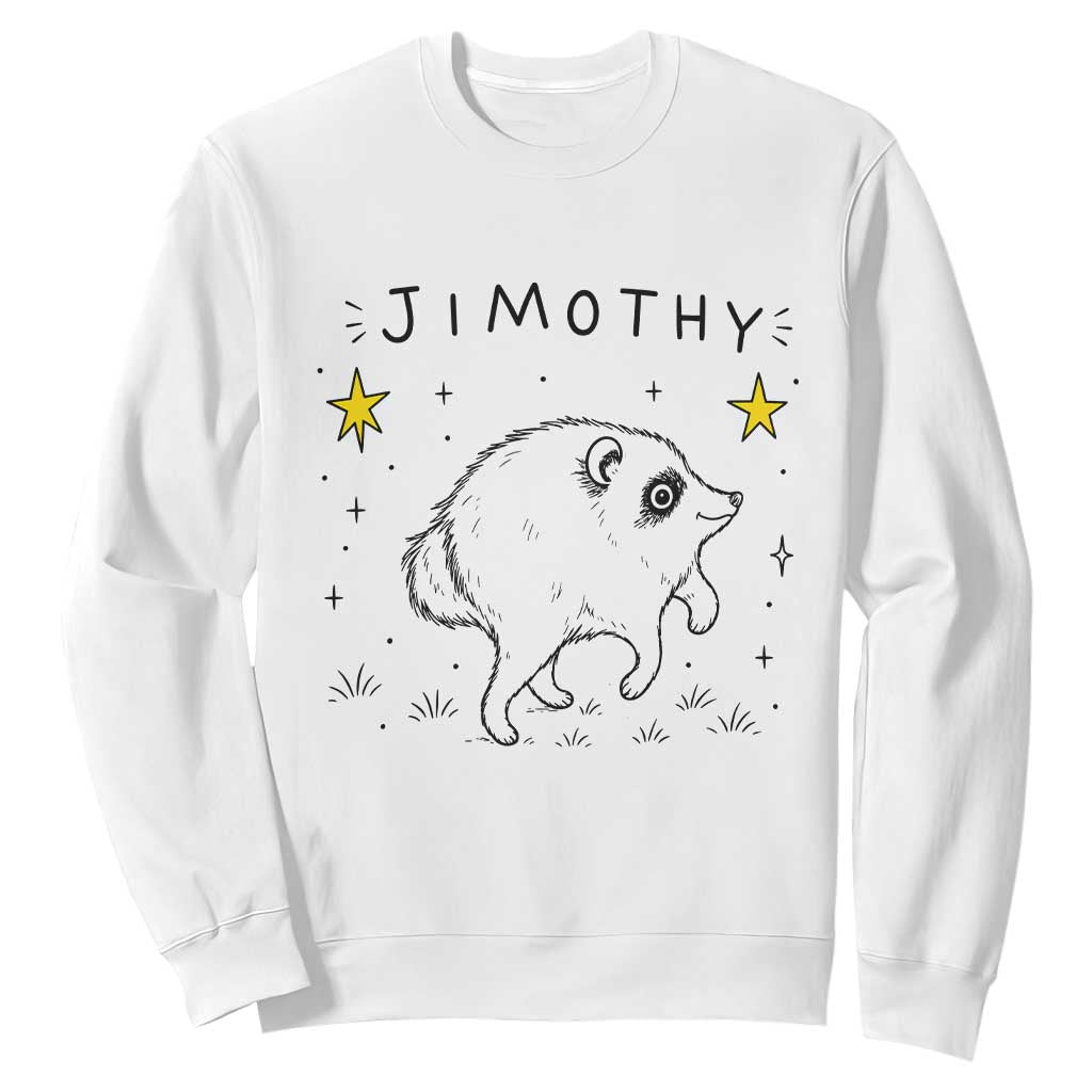 Cute Doodle Starry Jimothy the Raccoon Graphic Sweatshirt Viral Seattle Trash Panda TS02 White Print Your Wear