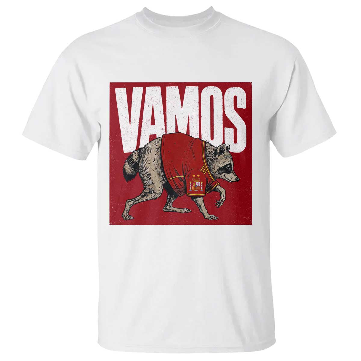 Funny Jimothy Vamos Spain Soccer Fans Parody T Shirt Seattle Raccoon Espana Champs Victory Celebration TS02 White Print Your Wear
