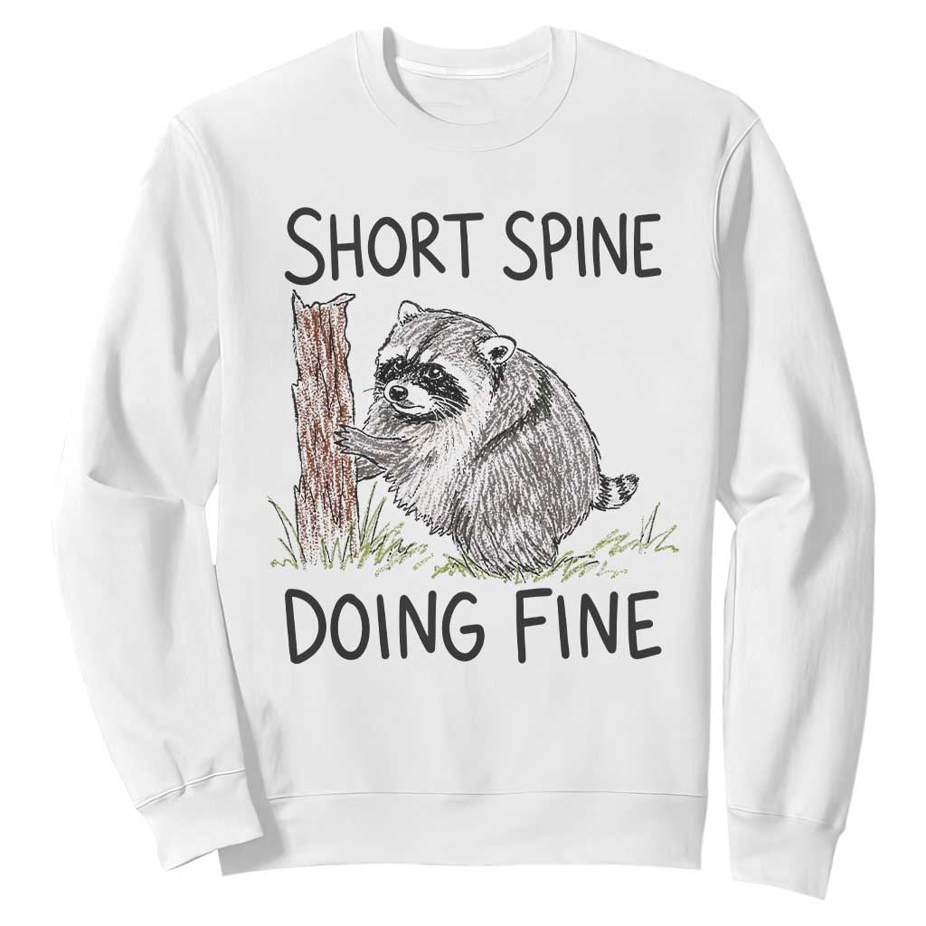 Jimothy Short Spine Doing Fine Inspirational Sweatshirt Viral Seattle Raccoon Crayon Drawing Graphic TS02 White Print Your Wear