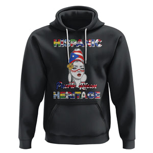 Puerto Rican Woman Hispanic Heritage Hoodie Boricua Puerto Rico TS02 Black Printyourwear