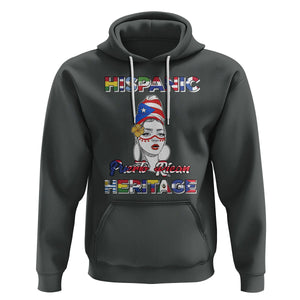 Puerto Rican Woman Hispanic Heritage Hoodie Boricua Puerto Rico TS02 Dark Heather Printyourwear