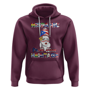 Puerto Rican Woman Hispanic Heritage Hoodie Boricua Puerto Rico TS02 Maroon Printyourwear