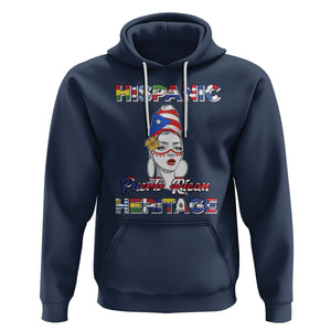 Puerto Rican Woman Hispanic Heritage Hoodie Boricua Puerto Rico TS02 Navy Printyourwear