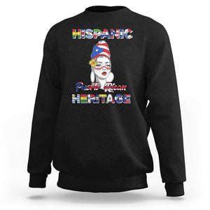 Puerto Rican Woman Hispanic Heritage Sweatshirt Boricua Puerto Rico TS02 Black Printyourwear