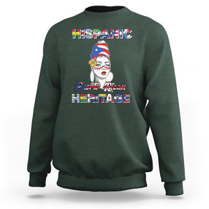 Puerto Rican Woman Hispanic Heritage Sweatshirt Boricua Puerto Rico TS02 Dark Forest Green Printyourwear