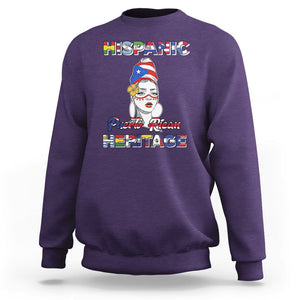 Puerto Rican Woman Hispanic Heritage Sweatshirt Boricua Puerto Rico TS02 Purple Printyourwear