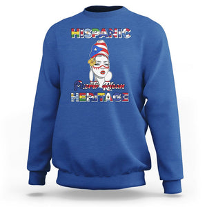 Puerto Rican Woman Hispanic Heritage Sweatshirt Boricua Puerto Rico TS02 Royal Blue Printyourwear