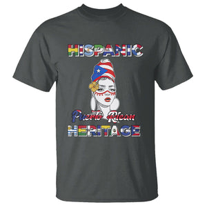 Puerto Rican Woman Hispanic Heritage T Shirt Boricua Puerto Rico TS02 Dark Heather Printyourwear