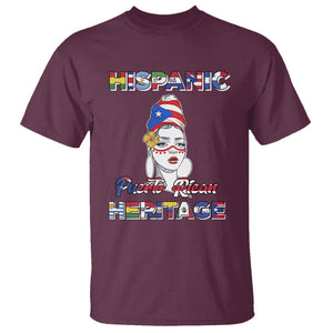 Puerto Rican Woman Hispanic Heritage T Shirt Boricua Puerto Rico TS02 Maroon Printyourwear