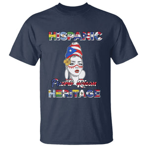 Puerto Rican Woman Hispanic Heritage T Shirt Boricua Puerto Rico TS02 Navy Printyourwear