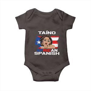 Afro Puerto Rico Hispanic Heritage Baby Onesie Taino African Spanish Roots TS02 Dark Chocolate Print Your Wear