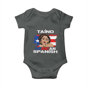 Afro Puerto Rico Hispanic Heritage Baby Onesie Taino African Spanish Roots TS02 Dark Heather Print Your Wear