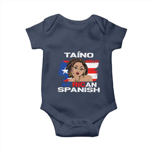 Afro Puerto Rico Hispanic Heritage Baby Onesie Taino African Spanish Roots TS02 Navy Print Your Wear