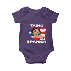 Afro Puerto Rico Hispanic Heritage Baby Onesie Taino African Spanish Roots TS02 Purple Print Your Wear