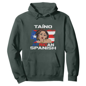 Puerto Rico Hispanic Heritage Hoodie Taino African Spanish Roots TS02 Dark Forest Green Printyourwear