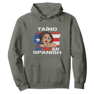 Puerto Rico Hispanic Heritage Hoodie Taino African Spanish Roots TS02 Military Green Printyourwear