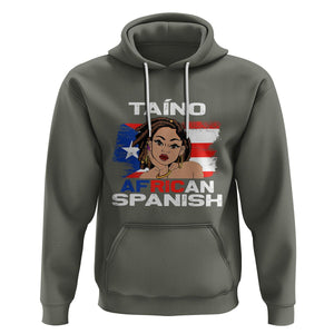 Puerto Rico Hispanic Heritage Hoodie Taino African Spanish Roots TS02 Military Green Printyourwear