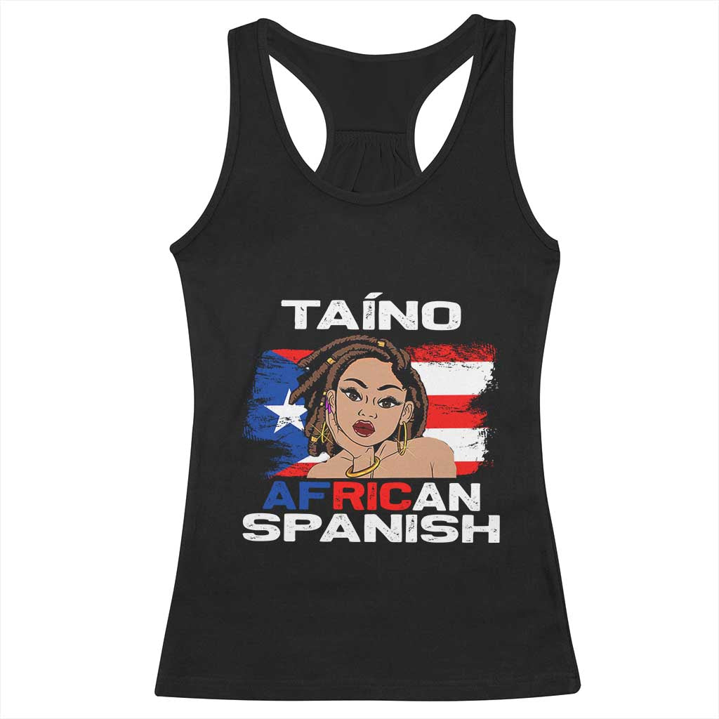 Afro Puerto Rico Hispanic Heritage Racerback Tank Top Taino African Spanish Roots TS02 Black Print Your Wear