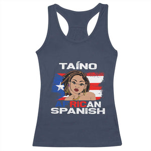 Afro Puerto Rico Hispanic Heritage Racerback Tank Top Taino African Spanish Roots TS02 Navy Print Your Wear