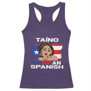 Afro Puerto Rico Hispanic Heritage Racerback Tank Top Taino African Spanish Roots TS02 Purple Print Your Wear