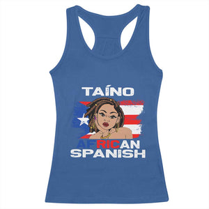 Afro Puerto Rico Hispanic Heritage Racerback Tank Top Taino African Spanish Roots TS02 Royal Blue Print Your Wear