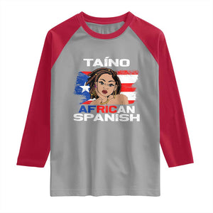 Afro Puerto Rico Hispanic Heritage Raglan Shirt Taino African Spanish Roots TS02 Sport Gray Red Print Your Wear