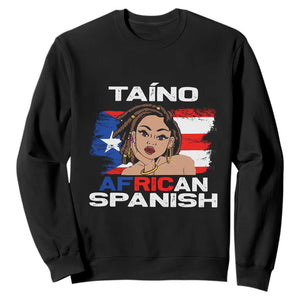 Puerto Rico Hispanic Heritage Sweatshirt Taino African Spanish Roots TS02 Black Printyourwear