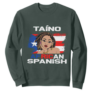 Puerto Rico Hispanic Heritage Sweatshirt Taino African Spanish Roots TS02 Dark Forest Green Printyourwear