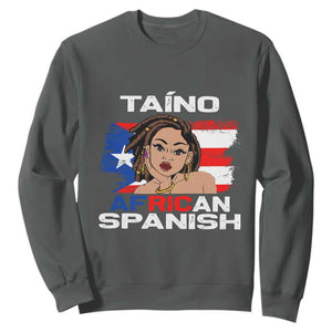 Puerto Rico Hispanic Heritage Sweatshirt Taino African Spanish Roots TS02 Dark Heather Printyourwear