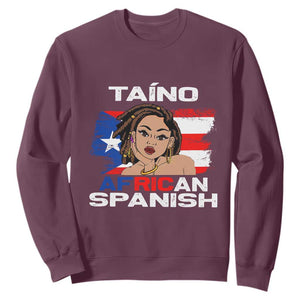 Puerto Rico Hispanic Heritage Sweatshirt Taino African Spanish Roots TS02 Maroon Printyourwear