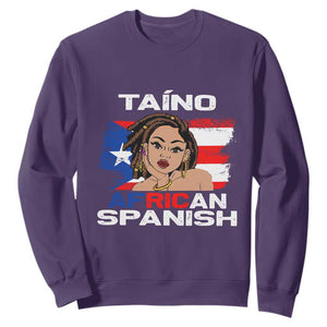 Puerto Rico Hispanic Heritage Sweatshirt Taino African Spanish Roots TS02 Purple Printyourwear