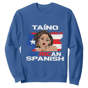 Puerto Rico Hispanic Heritage Sweatshirt Taino African Spanish Roots TS02 Royal Blue Printyourwear